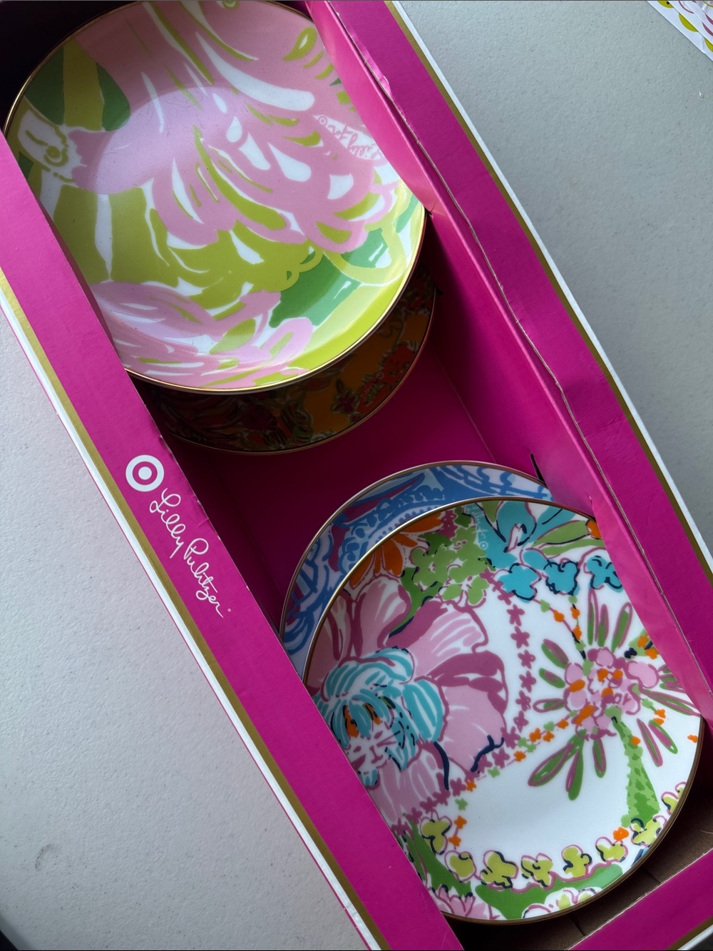 Lilly Pulitzer for Target Floral Porcelain Plate Set - Pink, Green, Blue